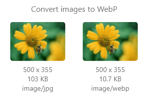 Convert images to webp