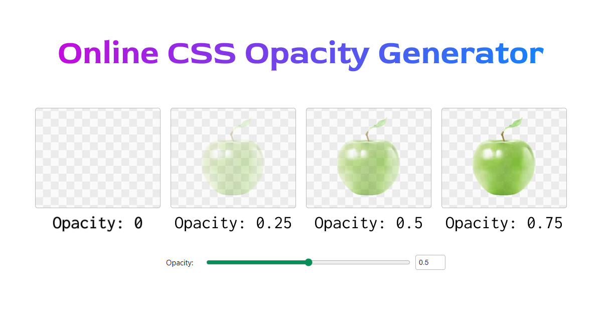 CSS Opacity Code Generator | Image Text Transparency