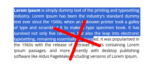 text selection disable