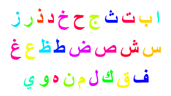 Colorful Arabic Letters