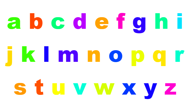 Colorful Small Alphabet Letters