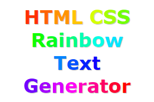 HTML CSS Rainbow Text
