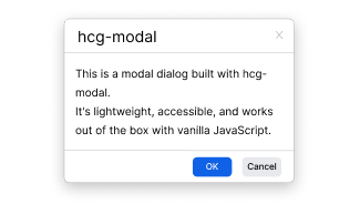 JavaScript popup modal library preview