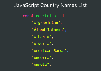 JavaScript Array Country list