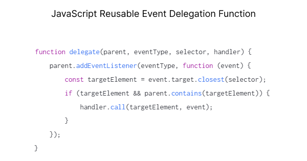 JavaScript Reusable Event Delegation Function