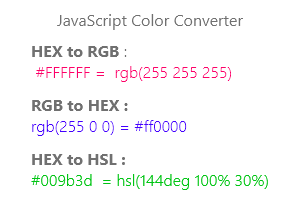 JavaScript Color Converter