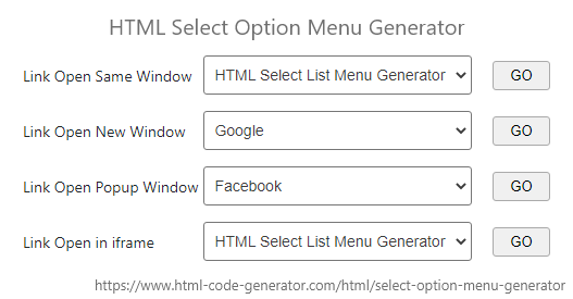 html style select menu
