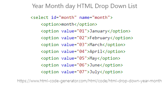 Html Drop Down Select Year Month Day List Arabic Year List